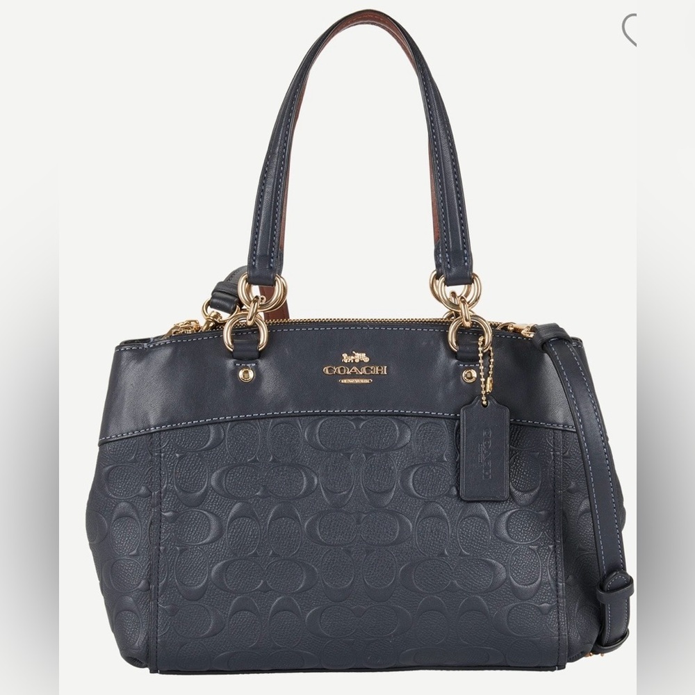 Coach Brooke Carryall Leather Tote Bag - Dark Grey